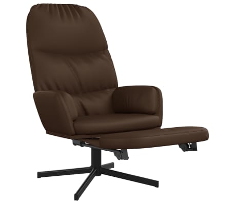 vidaXL Poilsio kėdė su pakoja, rudos spalvos, dirbtinė oda