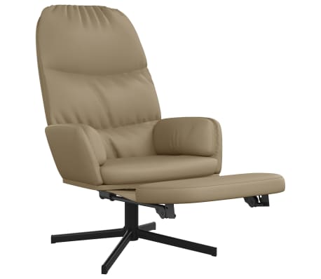 vidaXL Scaun de relaxare cu taburet, cappuccino, piele ecologică