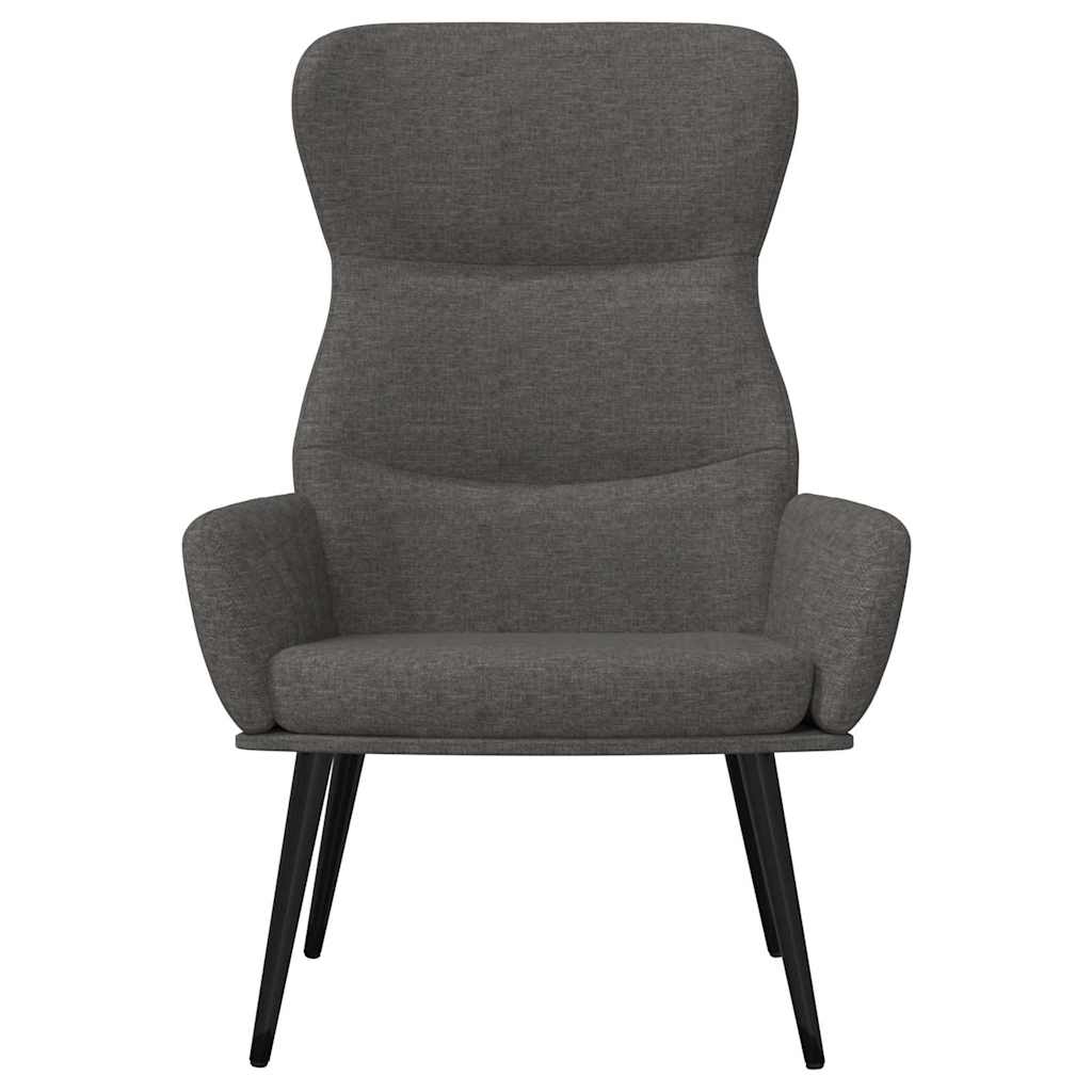 vidaXL Relaxstoel met voetenbank stof donkergrijs grijs, foto 4