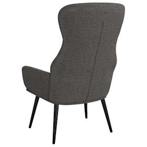 Relaxační křeslo se stoličkou tmavě šedé textil - obrázek 6