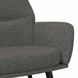 Relaxační křeslo se stoličkou tmavě šedé textil - obrázek 7