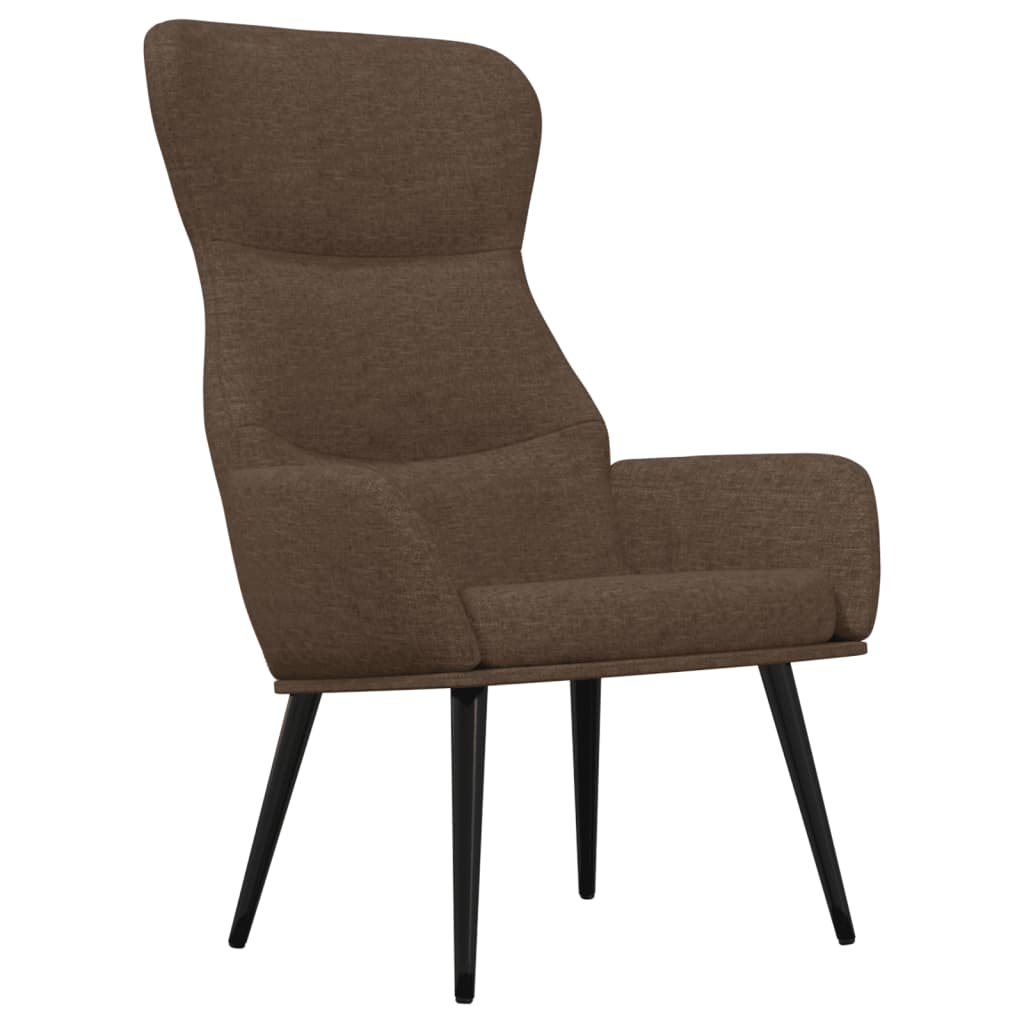 vidaXL Chaise de relaxation avec tabouret Marron Tissu