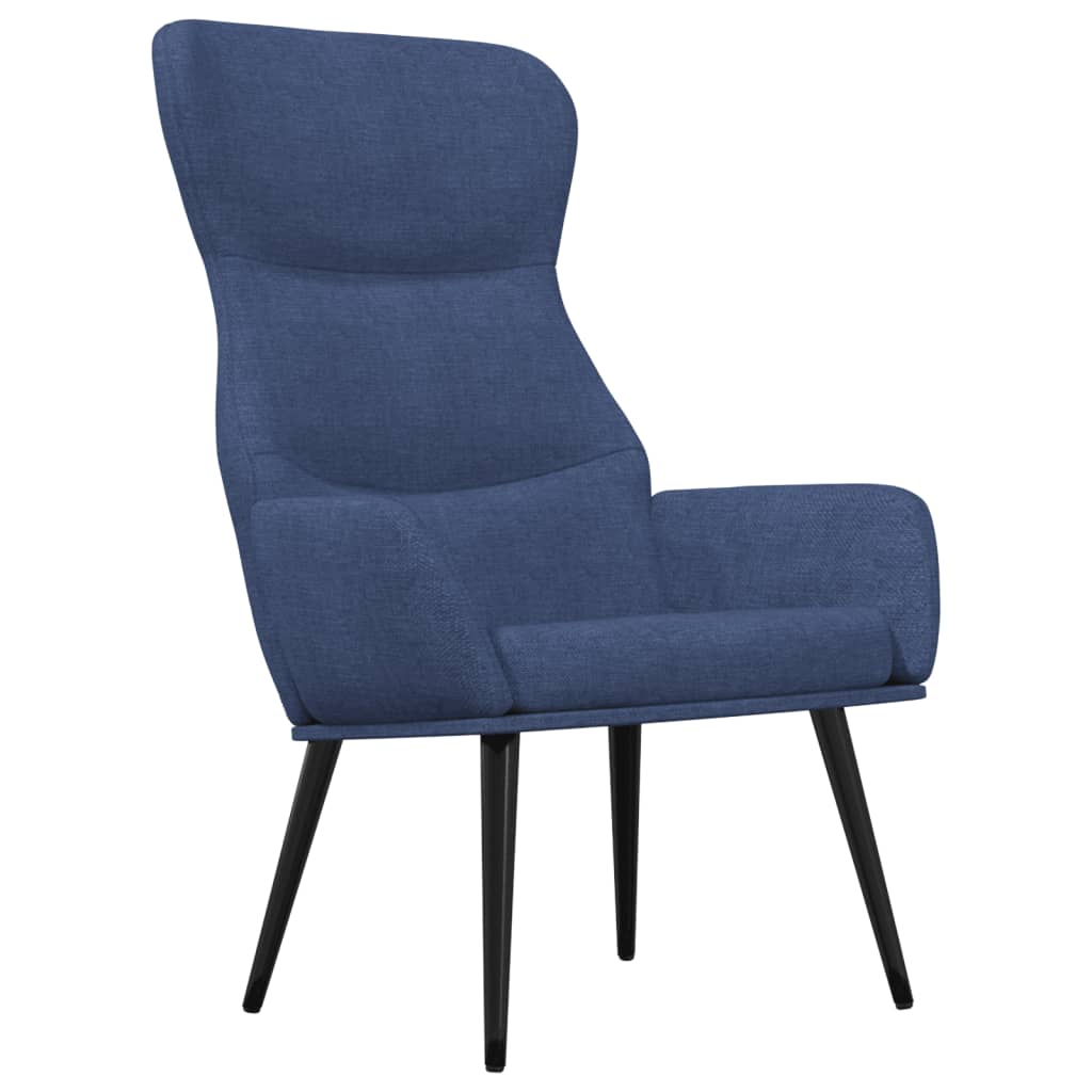 vidaXL Relaxstoel met voetenbank stof blauw afbeelding