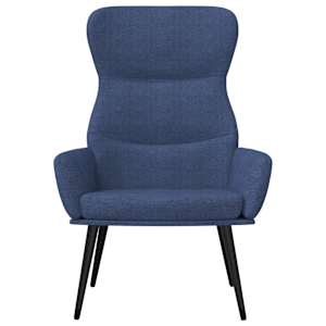 Relaxační křeslo se stoličkou modré textil - obrázek 4