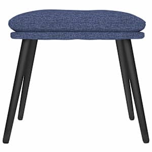 Relaxační křeslo se stoličkou modré textil - obrázek 9