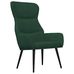 Relaxační křeslo se stoličkou tmavě zelené textil - obrázek 3