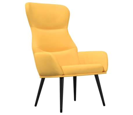 vidaXL Scaun de relaxare cu taburet, galben muștar, textil