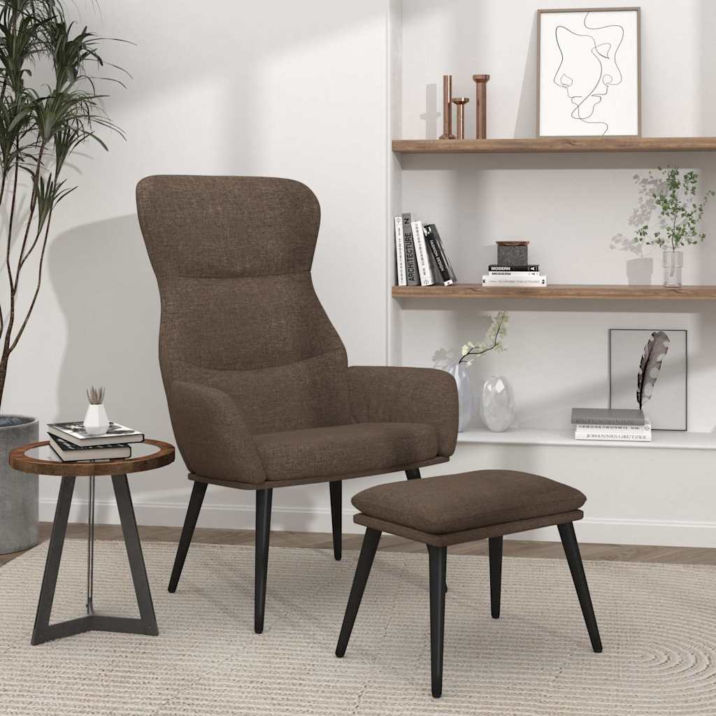 vidaXL Fotel z podn�kiem, kolor taupe, obity tkanin�