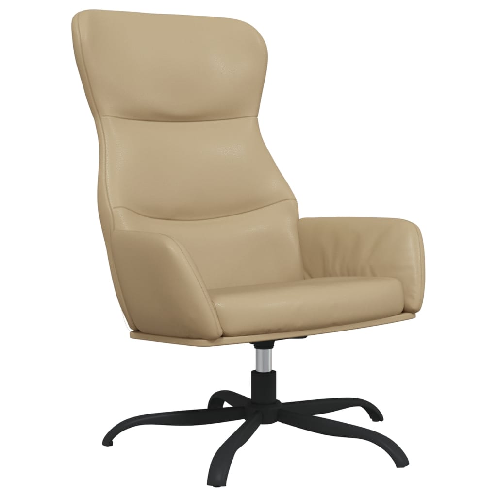 vidaXL Chaise de relaxation avec tabouret Cappuccino Similicuir