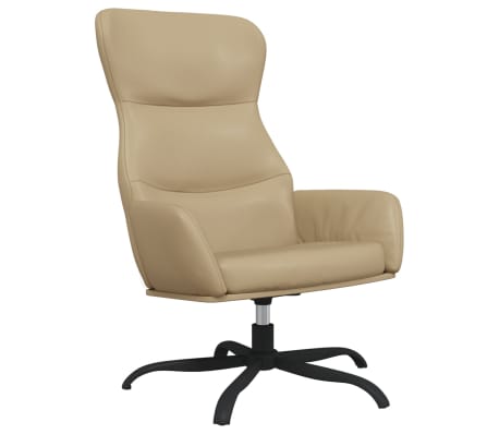 vidaXL Sillón de relax con reposapiés de cuero sintético capuchino