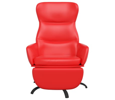 vidaXL Chaise de relaxation avec repose-pied Rouge Similicuir