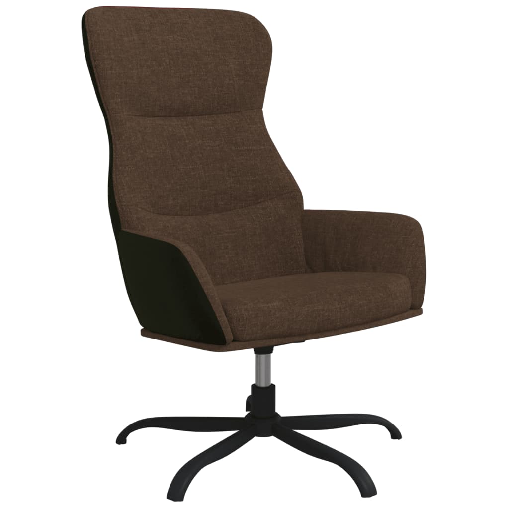 vidaXL Relaxsessel mit Hocker Braun Stoff