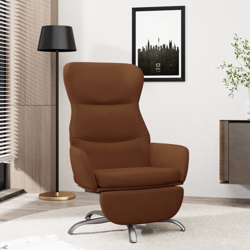 vida XL Relaxsessel mit Fußstütze Braun Mikrofaser-Gewebe