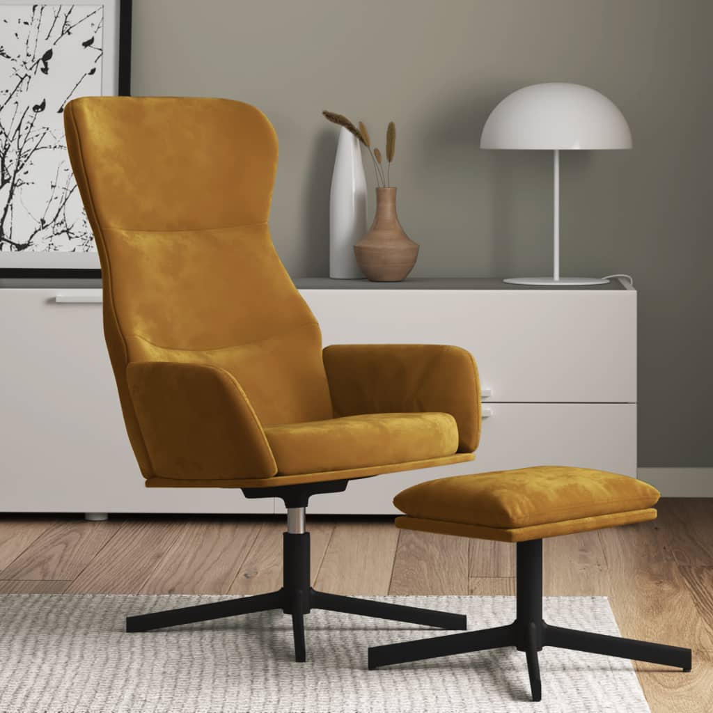 vida XL Relaxsessel mit Hocker Braun Samt