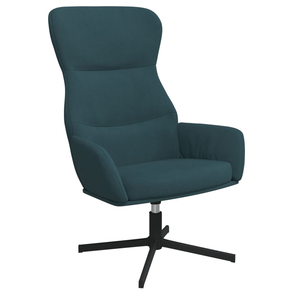 vidaXL Relaxstoel met voetenbank fluweel blauw afbeelding
