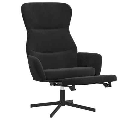 vidaXL puhketool jalatoega, must, samet