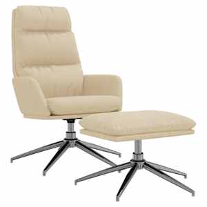 vidaXL Relaxsessel mit Hocker Creme Stoff