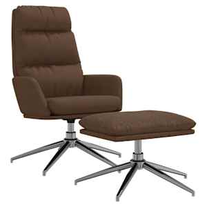 vidaXL Relaxstoel met voetenbank stof bruin