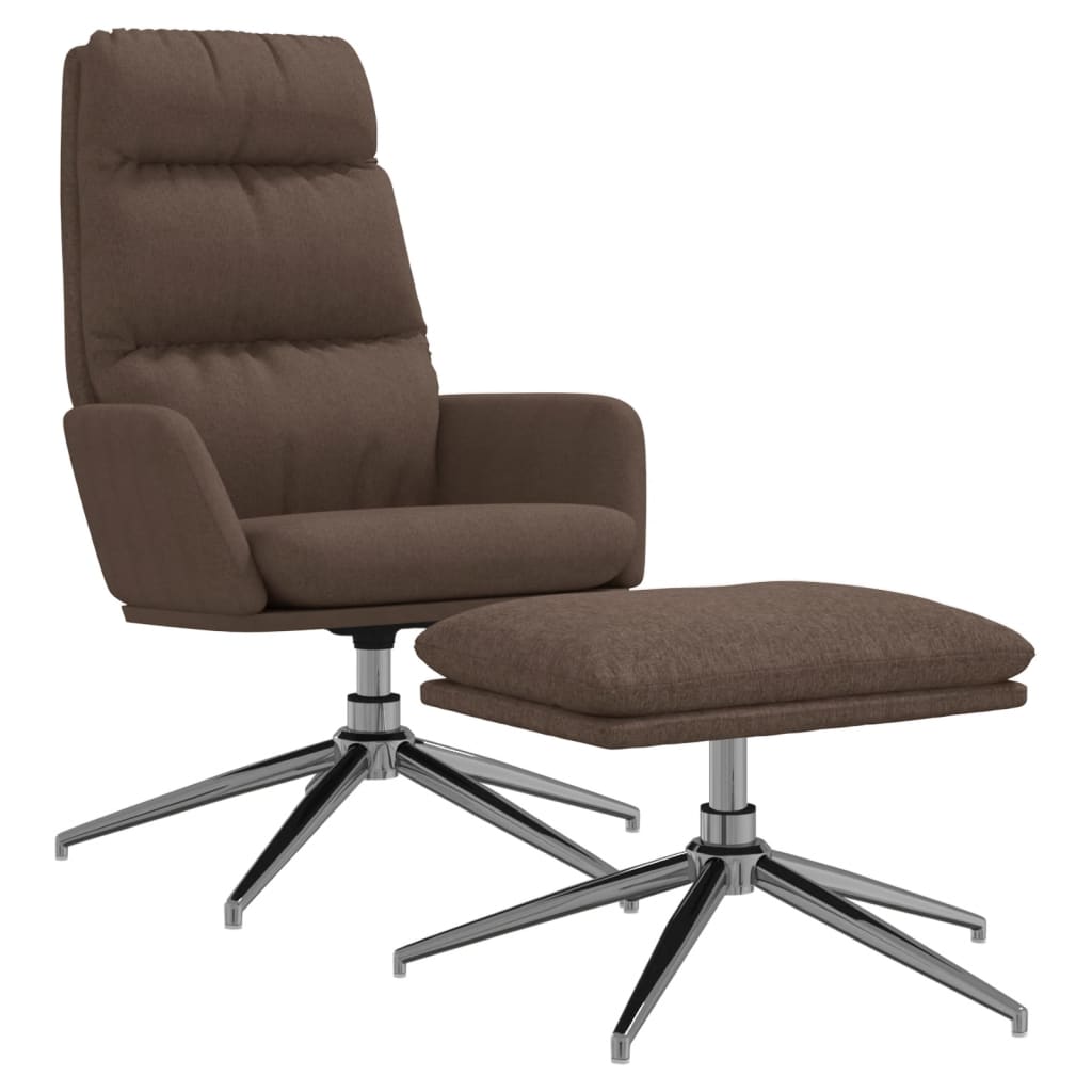 vidaXL Relaxsessel mit Hocker Taupe Stoff