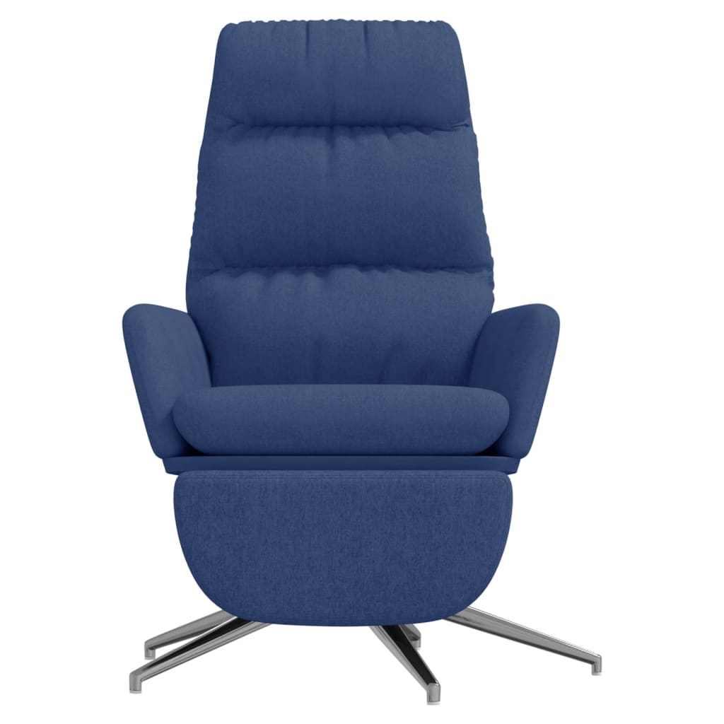 vidaXL Relaxstoel met voetensteun stof blauw afbeelding
