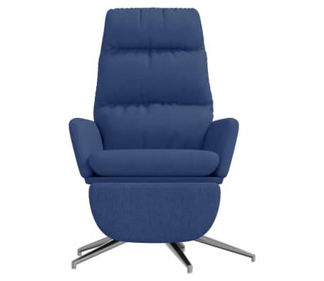vidaXL Chaise de relaxation avec repose-pied Bleu Tissu