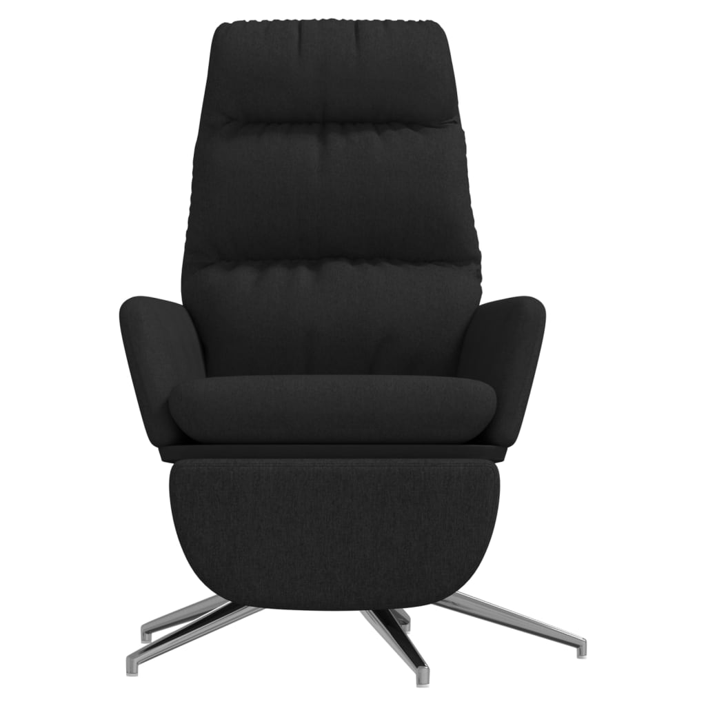 vidaXL Relaxstoel met voetensteun stof zwart afbeelding