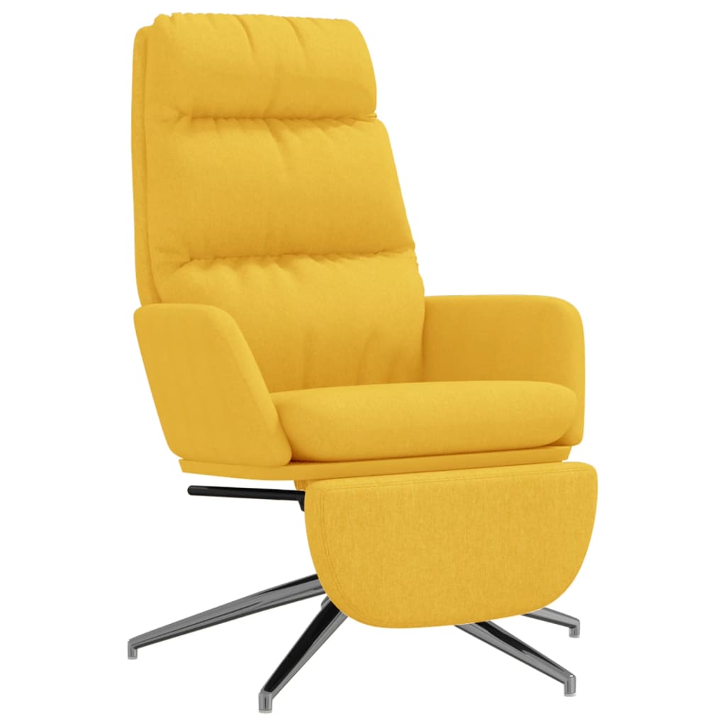 vidaXL Relaxační křeslo s podnožkou hořčicově žluté textil