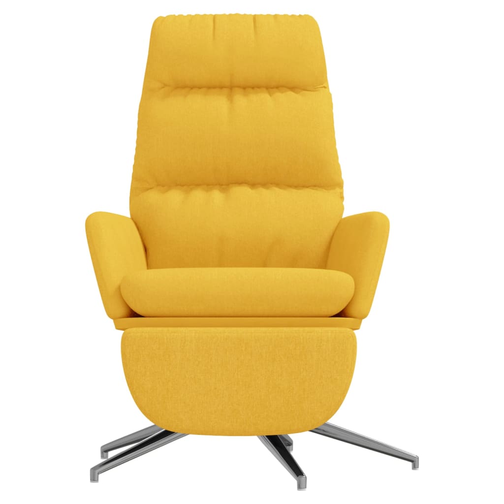 vidaXL Chaise de relaxation avec repose-pied Jaune moutarde Tissu