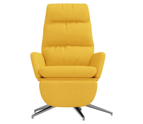 vidaXL Chaise de relaxation avec repose-pied Jaune moutarde Tissu