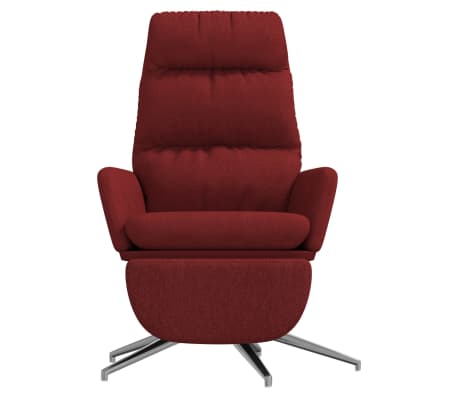 vidaXL Chaise de relaxation avec repose-pied Rouge bordeaux Tissu