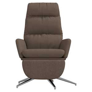 vidaXL Scaun de relaxare cu taburet, gri taupe, material textil