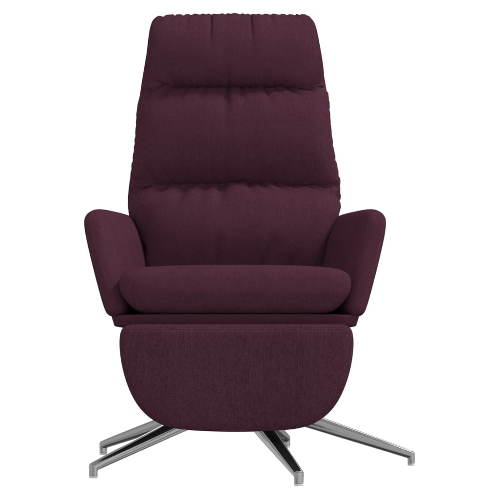 vidaXL Scaun de relaxare cu taburet, violet, material textil