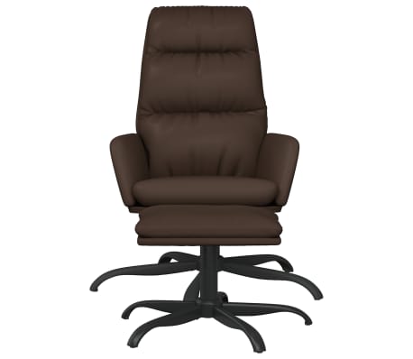 vidaXL Sill&oacute;n de relax con reposapi&eacute;s de cuero sint&eacute;tico marr&oacute;n