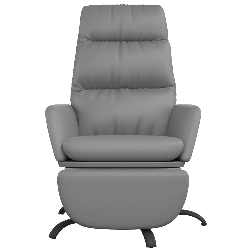 vidaXL Chaise de relaxation avec repose-pied Gris Similicuir