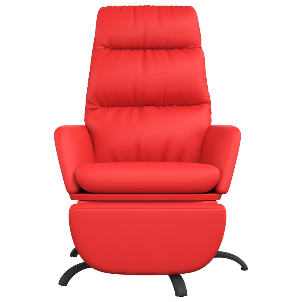 vidaXL Chaise de relaxation avec repose-pied Rouge Similicuir