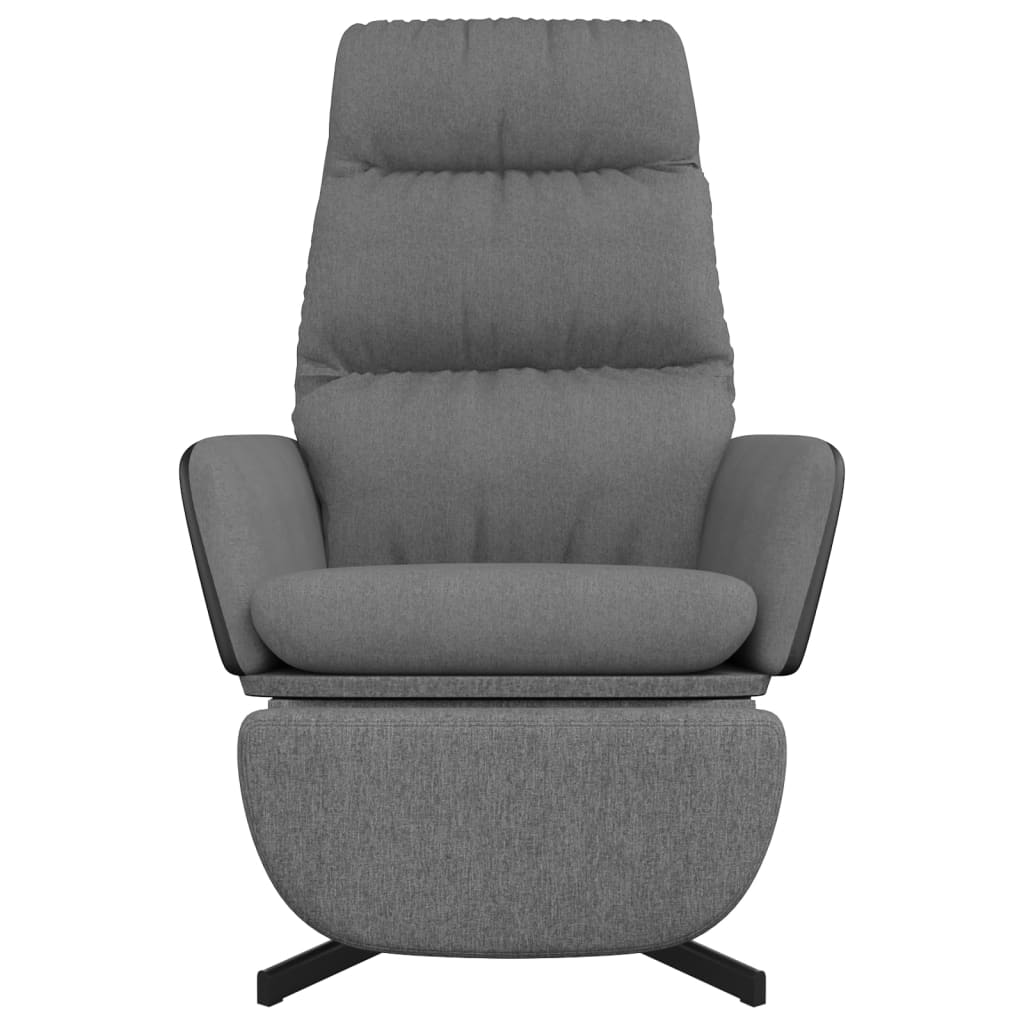 vidaXL Poilsio kėdė su pakoja, šviesiai pilkos spalvos, audinys