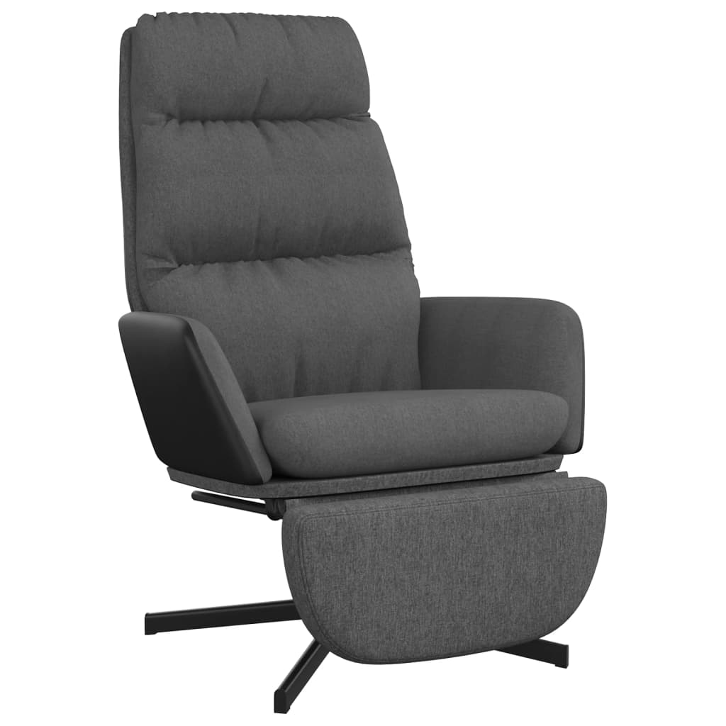 vidaXL Relaxační křeslo s podnožkou tmavě šedé textil