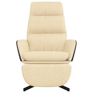 vidaXL Vilstol med fotpall gr&auml;ddvit tyg