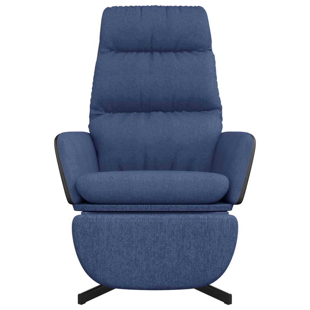 vidaXL Fotel wypoczynkowy z podnóżkiem, niebieski, obity tkaniną