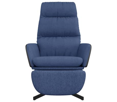 vidaXL Chaise de relaxation avec repose-pied Bleu Tissu