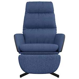 vidaXL Relaxsessel mit Fu&szlig;teil Blau Stoff