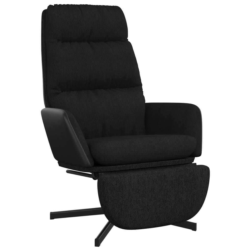 vidaXL Relaxstoel met voetensteun stof zwart