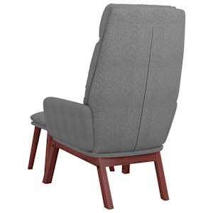 Relaxační křeslo se stoličkou světle šedé textil - obrázek 6