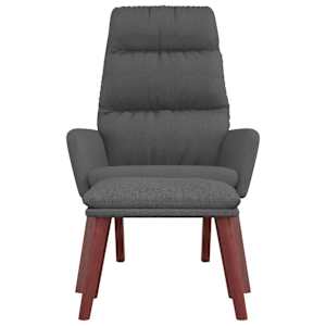 Relaxační křeslo se stoličkou tmavě šedé textil - obrázek 5