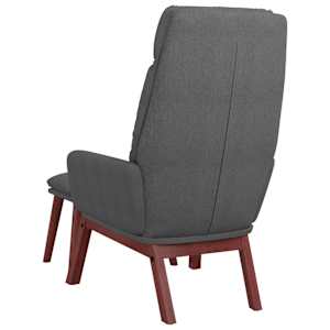 Relaxační křeslo se stoličkou tmavě šedé textil - obrázek 6