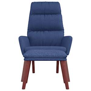 Relaxační křeslo se stoličkou modré textil - obrázek 5