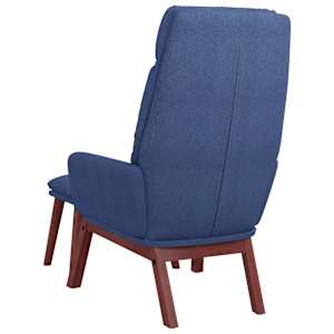 Relaxační křeslo se stoličkou modré textil - obrázek 6