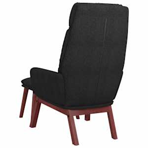 Relaxační křeslo se stoličkou černé textil - obrázek 6