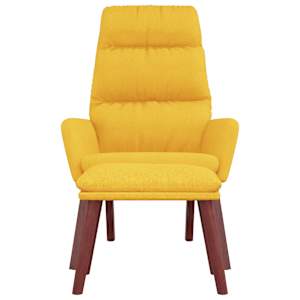 Relaxační křeslo se stoličkou hořčicově žluté textil - obrázek 5