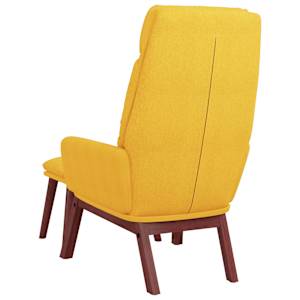 Relaxační křeslo se stoličkou hořčicově žluté textil - obrázek 6